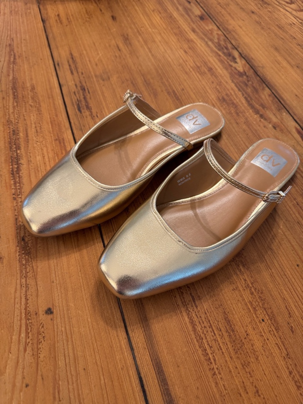 Dolce Vita Montrjce Gold Metallic Slingback Flats for Women